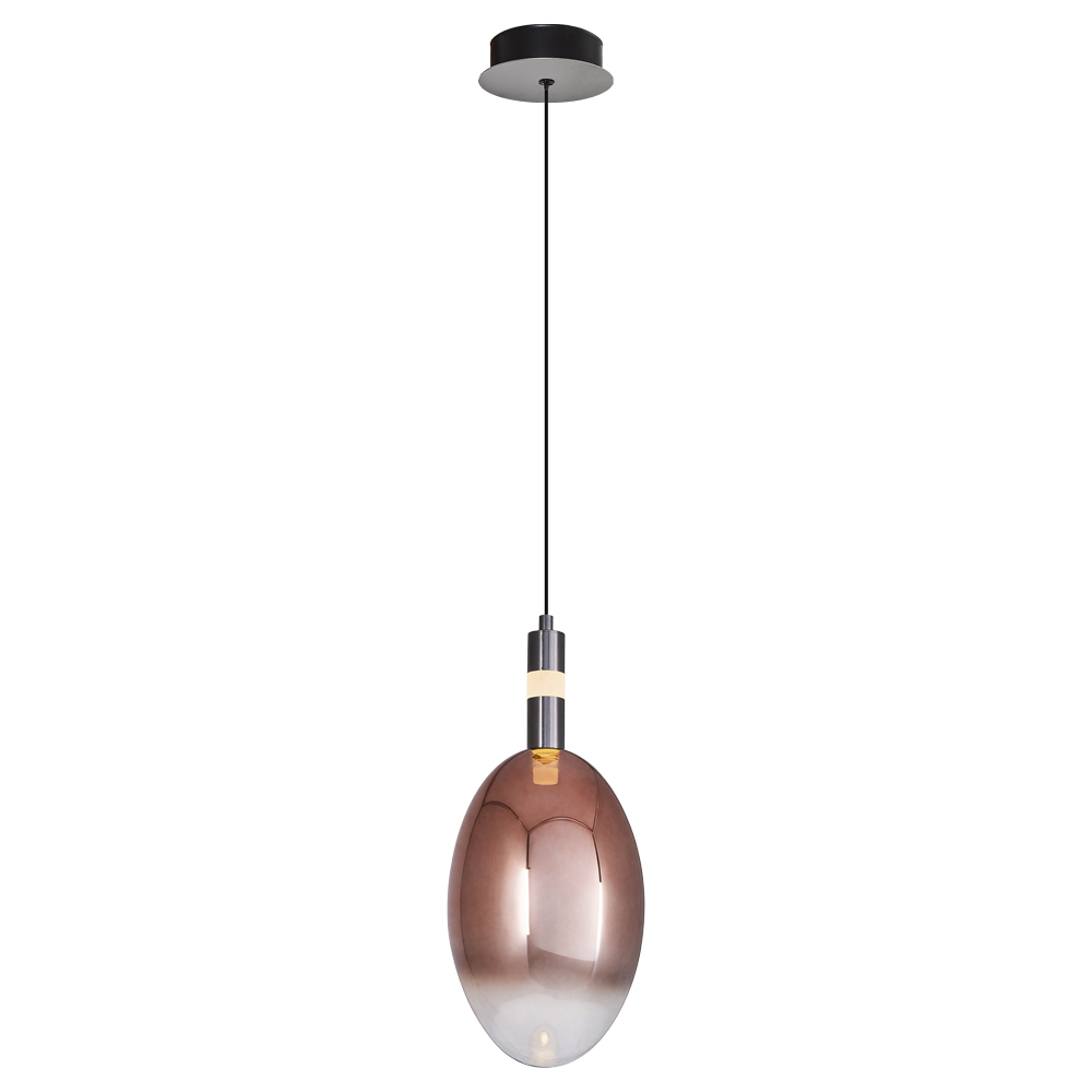 Krom-Sarı Cam LED Avize 14x120 cm — görsel 3