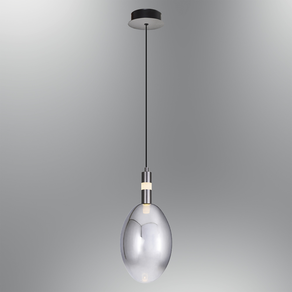 Krom-Sarı Cam LED Avize 14x120 cm — görsel 4