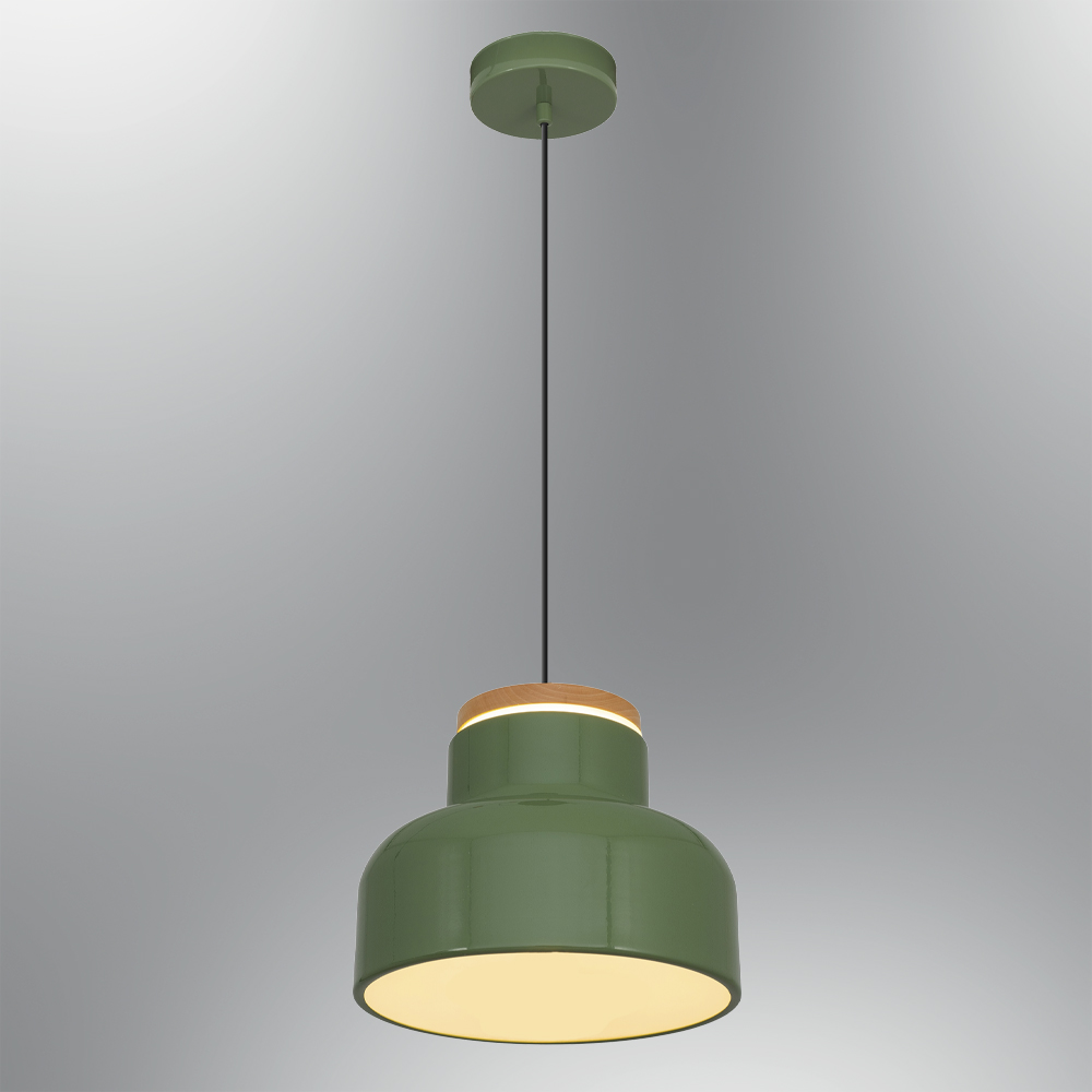 Yeşil-Turuncu Ahşap LED Avize 30x120 cm (25w) — görsel 6
