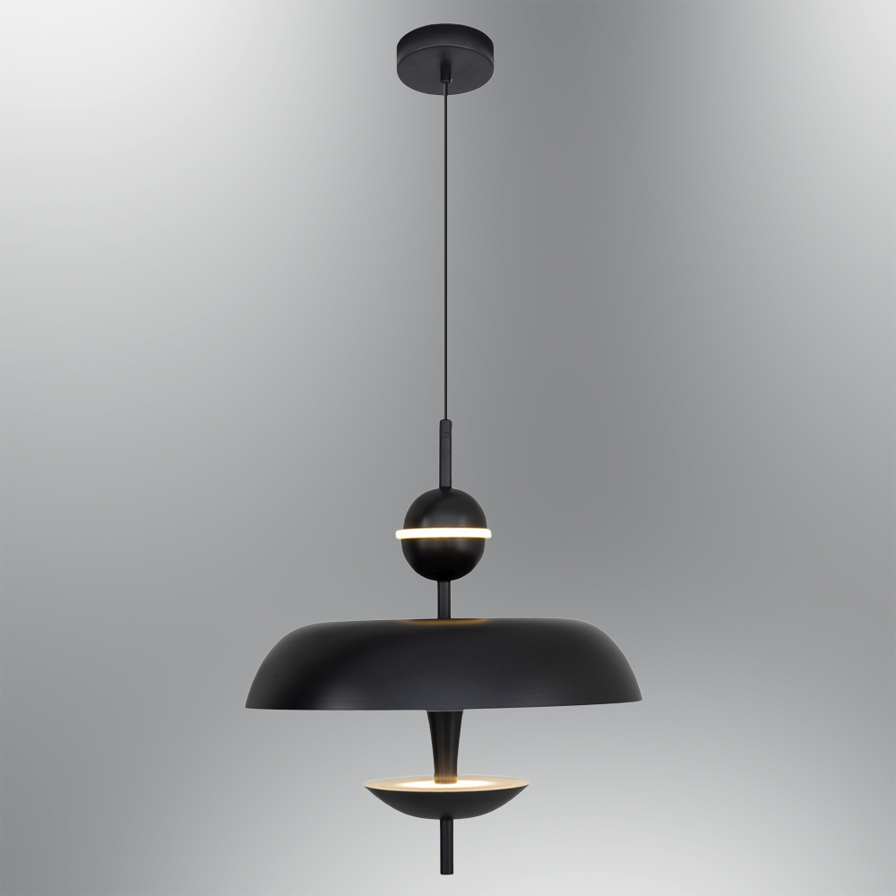 Siyah-Eskitme Akrilik LED Avize 36x120 cm — görsel 4