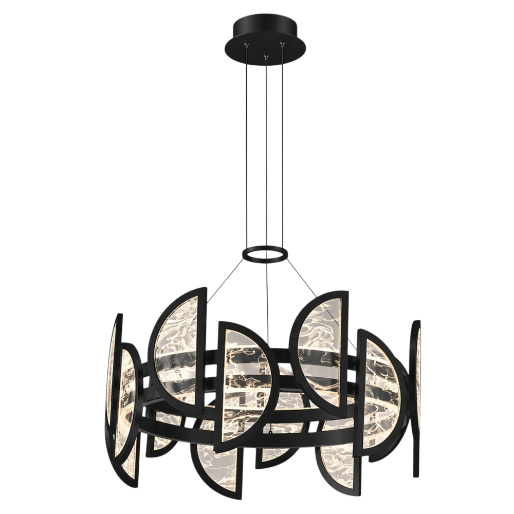 Sarı-Siyah Akrilik LED Avize 63x180 cm — görsel 3