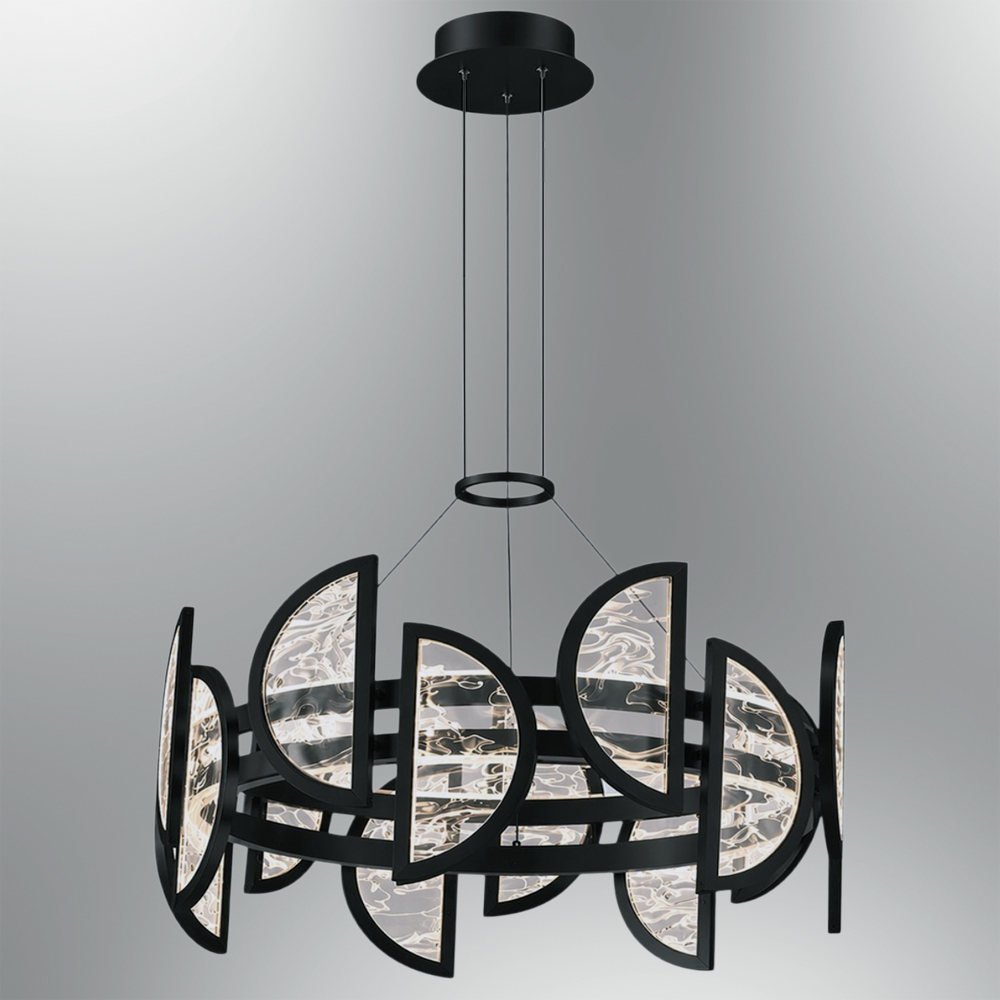 Золотистая-Чёрная Акриловая LED Люстра 84x180 cm Sarı-Siyah Akrilik LED Avize 84x180 cm