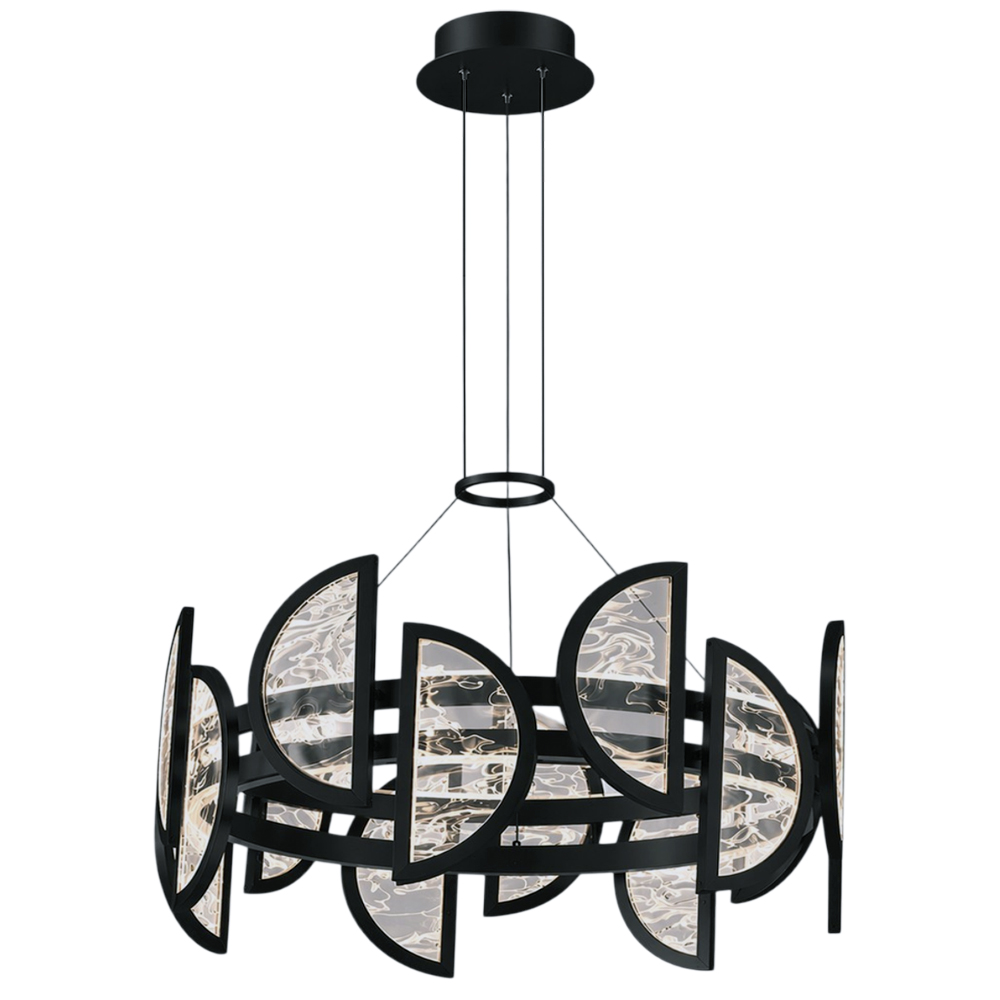 Sarı-Siyah Akrilik LED Avize 84x180 cm — görsel 3