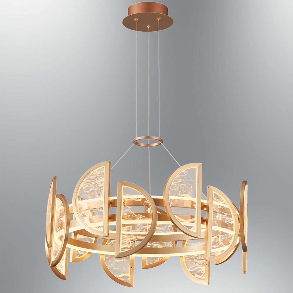Sarı-Siyah Akrilik LED Avize 84x180 cm — görsel 4