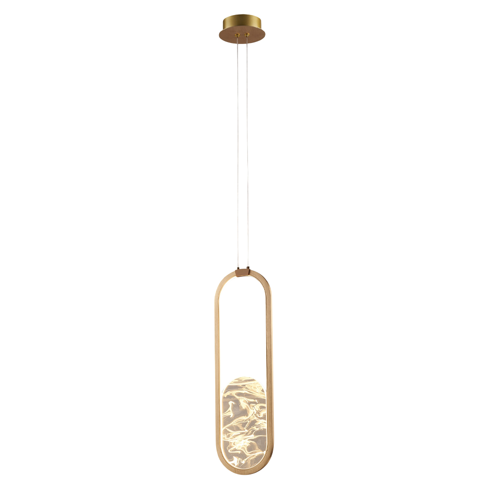 Sarı-Siyah Akrilik LED Avize 20x120 cm — görsel 2