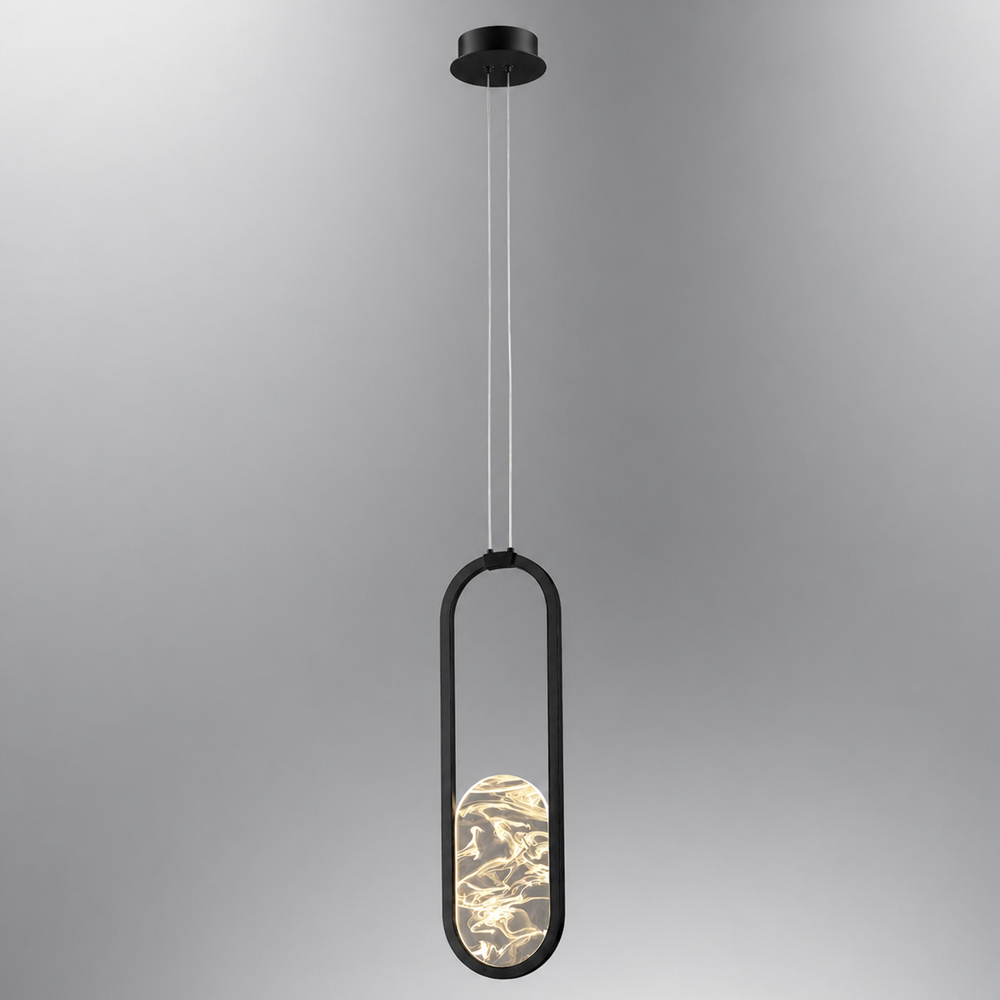 Sarı-Siyah Akrilik LED Avize 20x120 cm — görsel 3