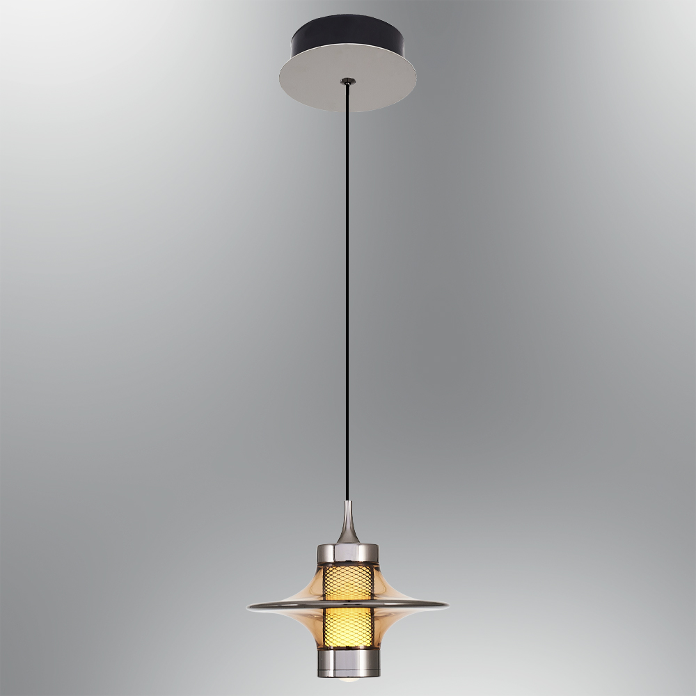 Янтарная-Серая Акриловая LED Люстра 16x120 cm Amber-Gri Akrilik LED Avize 16x120 cm