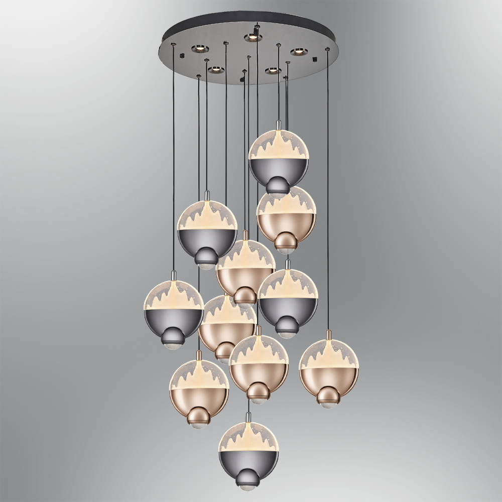 Glas LED Kronleuchter 60x150 cm (125w) Cam LED Avize 60x150 cm (125w)
