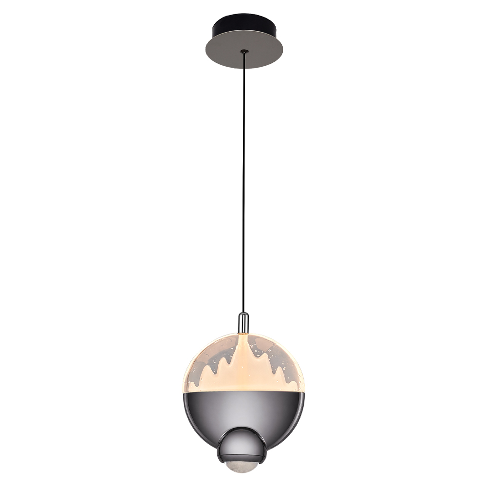 Sarı-Platin Cam LED Avize 16x120 cm — görsel 3