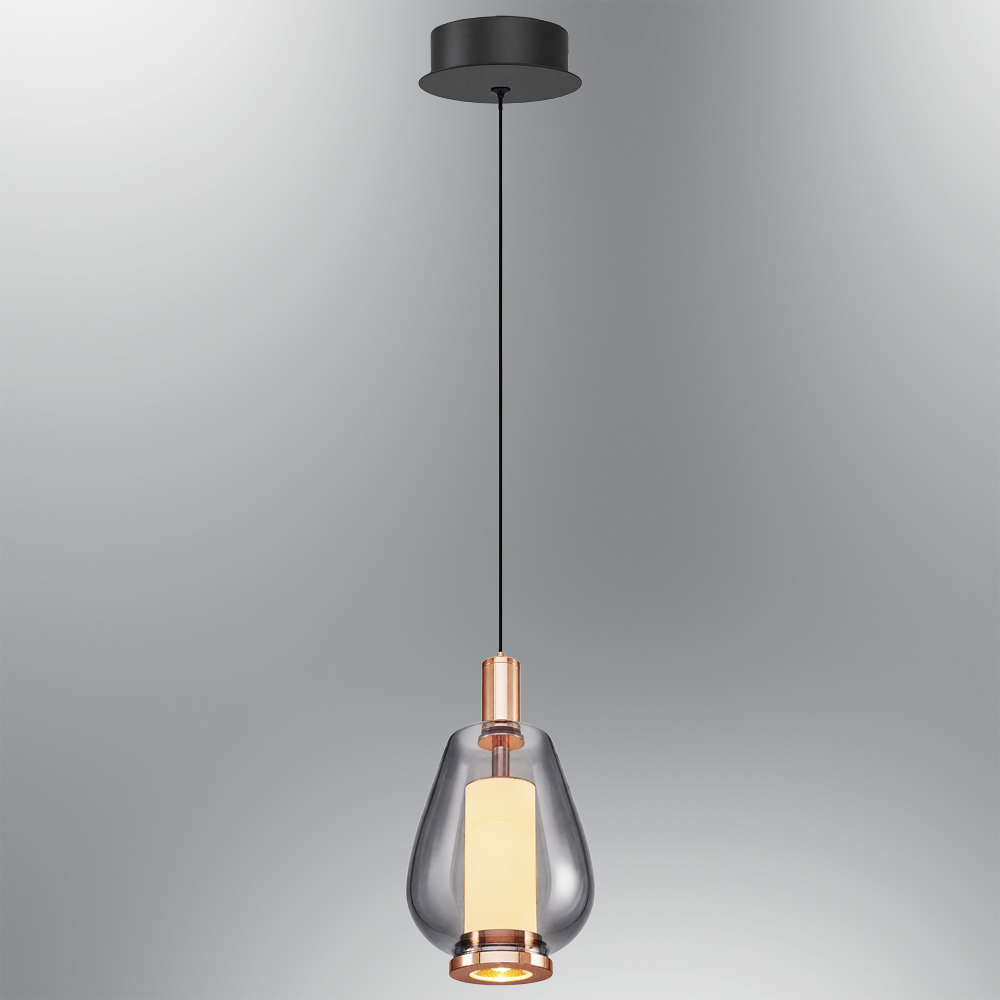 Amber-Gri Cam LED Avize 12x120 cm (12w) — görsel 5