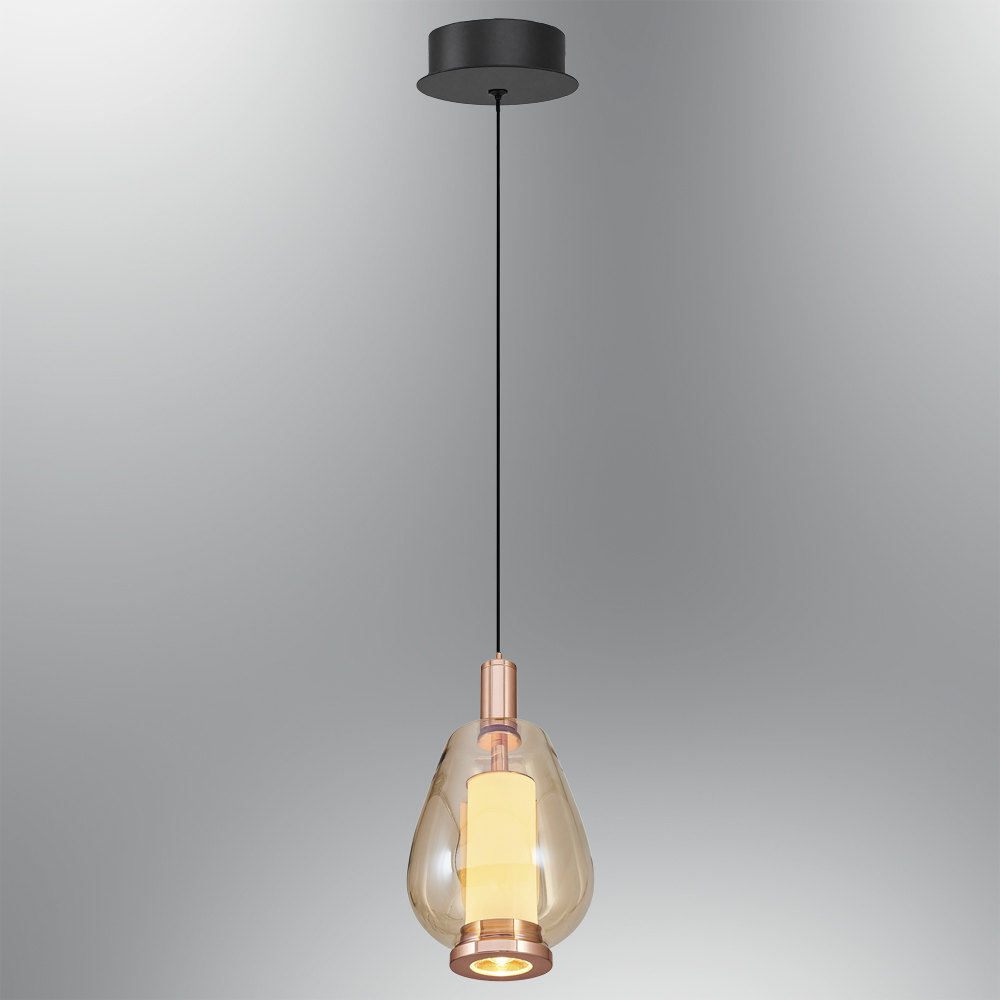 Amber-Gri Cam LED Avize 12x120 cm (12w) — görsel 6