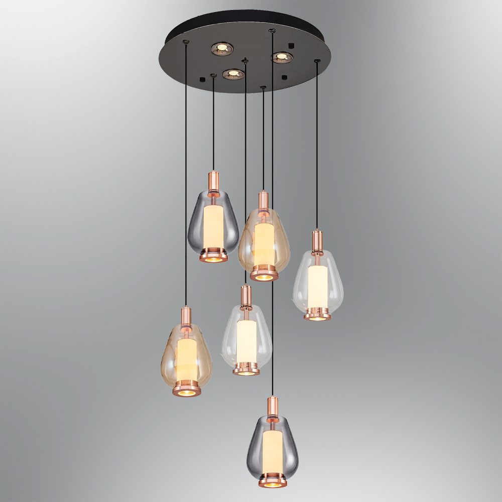 Glas LED Kronleuchter 60x120 cm (75w) Cam LED Avize 60x120 cm (75w)