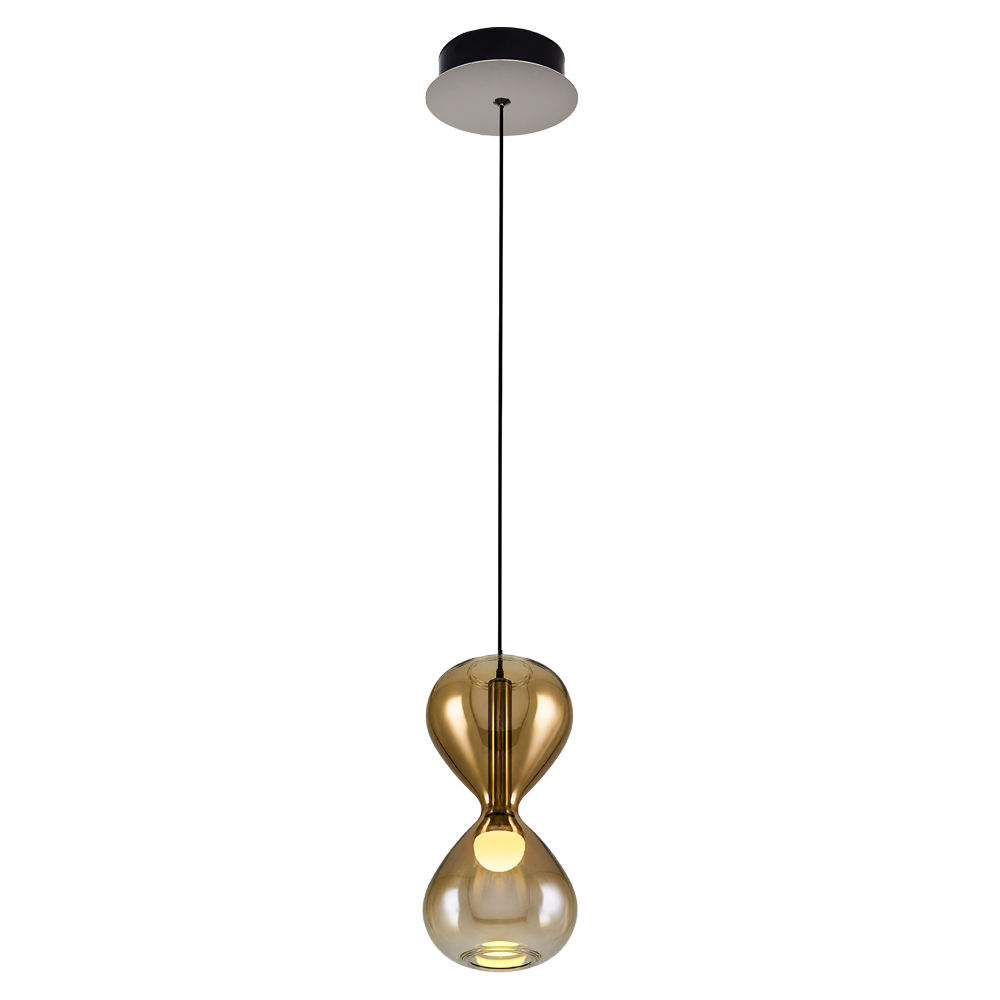 Krom-Sarı Cam LED Avize 10x120 cm — görsel 3