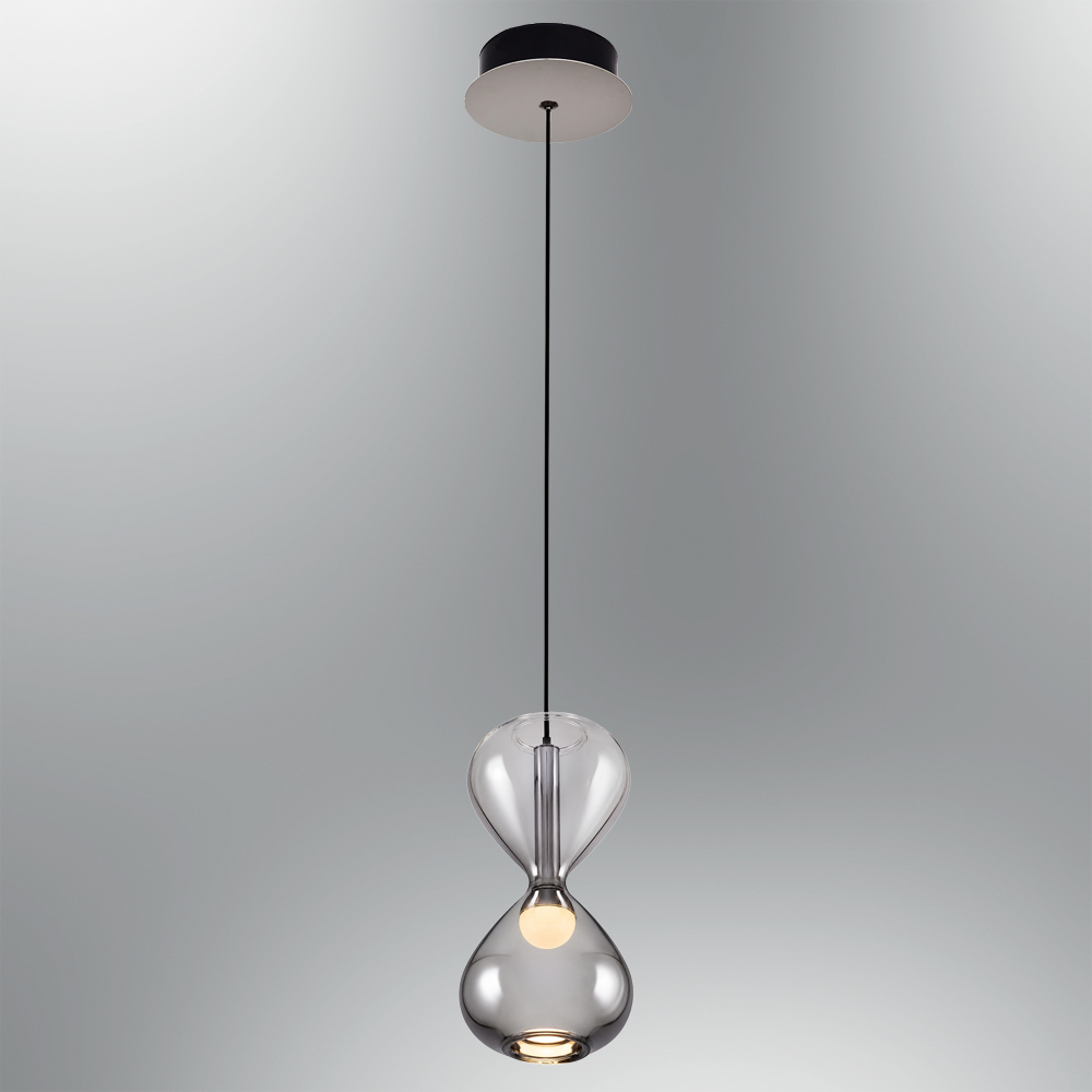 Krom-Sarı Cam LED Avize 10x120 cm — görsel 5