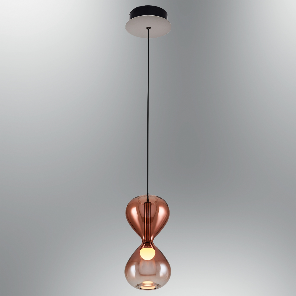 Krom-Sarı Cam LED Avize 10x120 cm — görsel 6