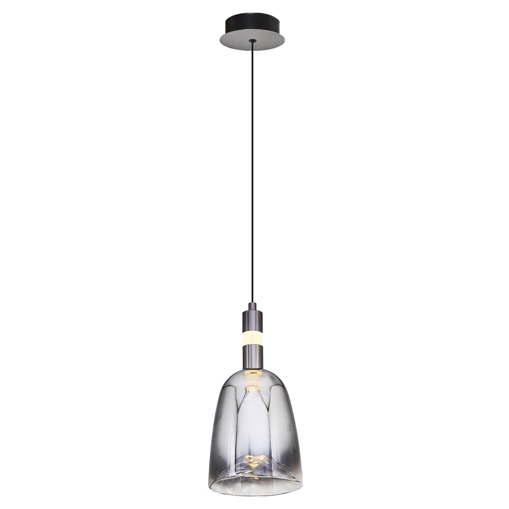 Krom-Sarı Cam LED Avize 13x120 cm — görsel 2