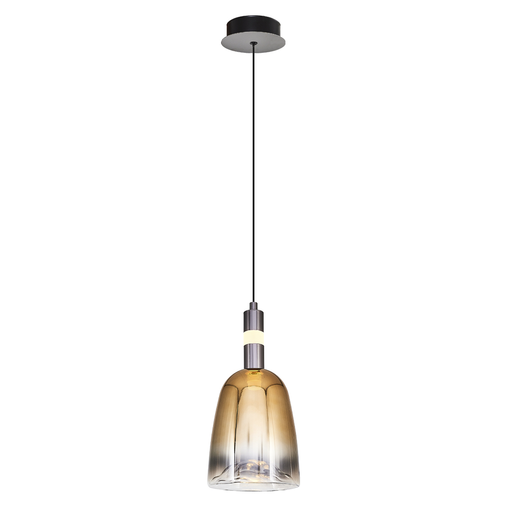 Krom-Sarı Cam LED Avize 13x120 cm — görsel 3