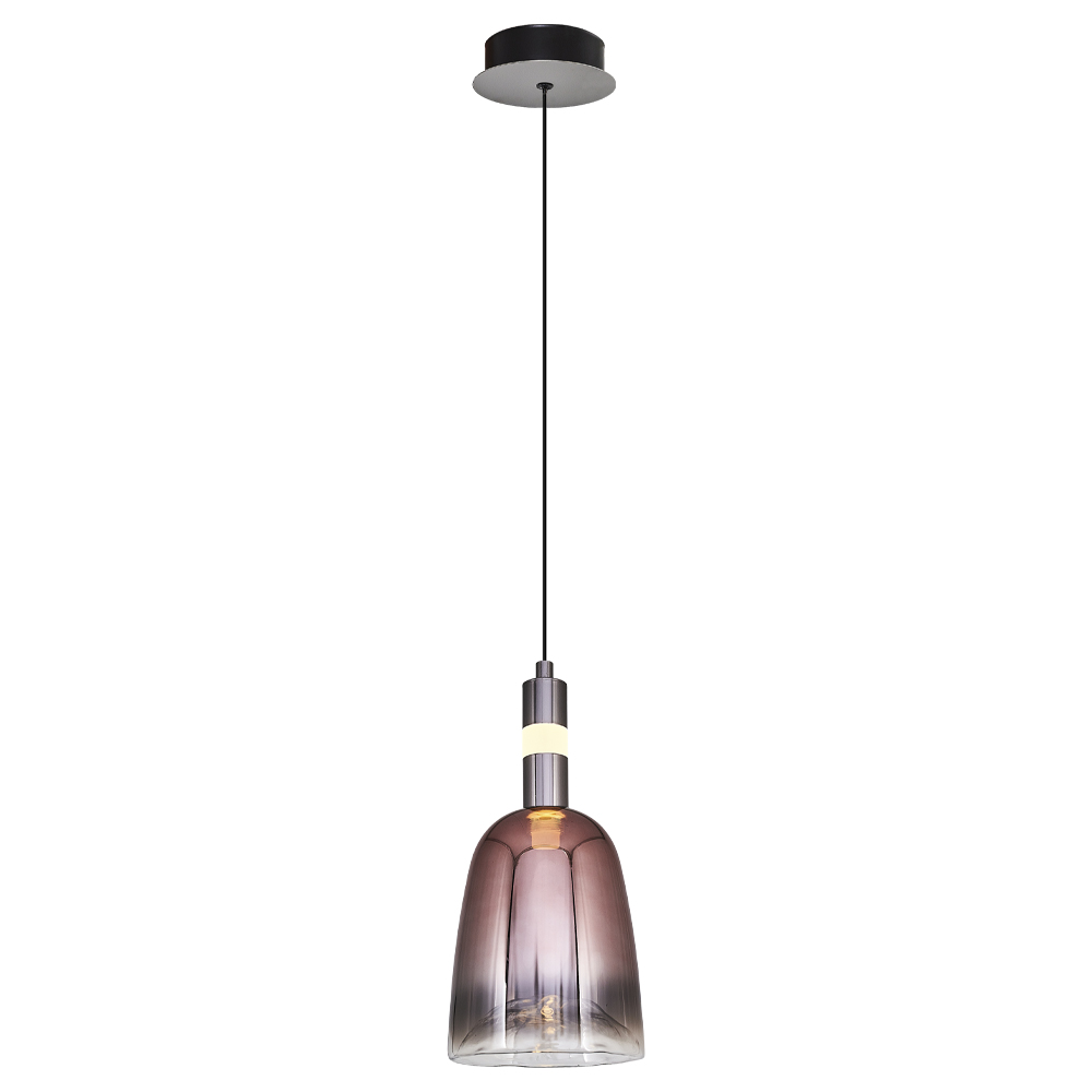 Krom-Sarı Cam LED Avize 13x120 cm — görsel 4