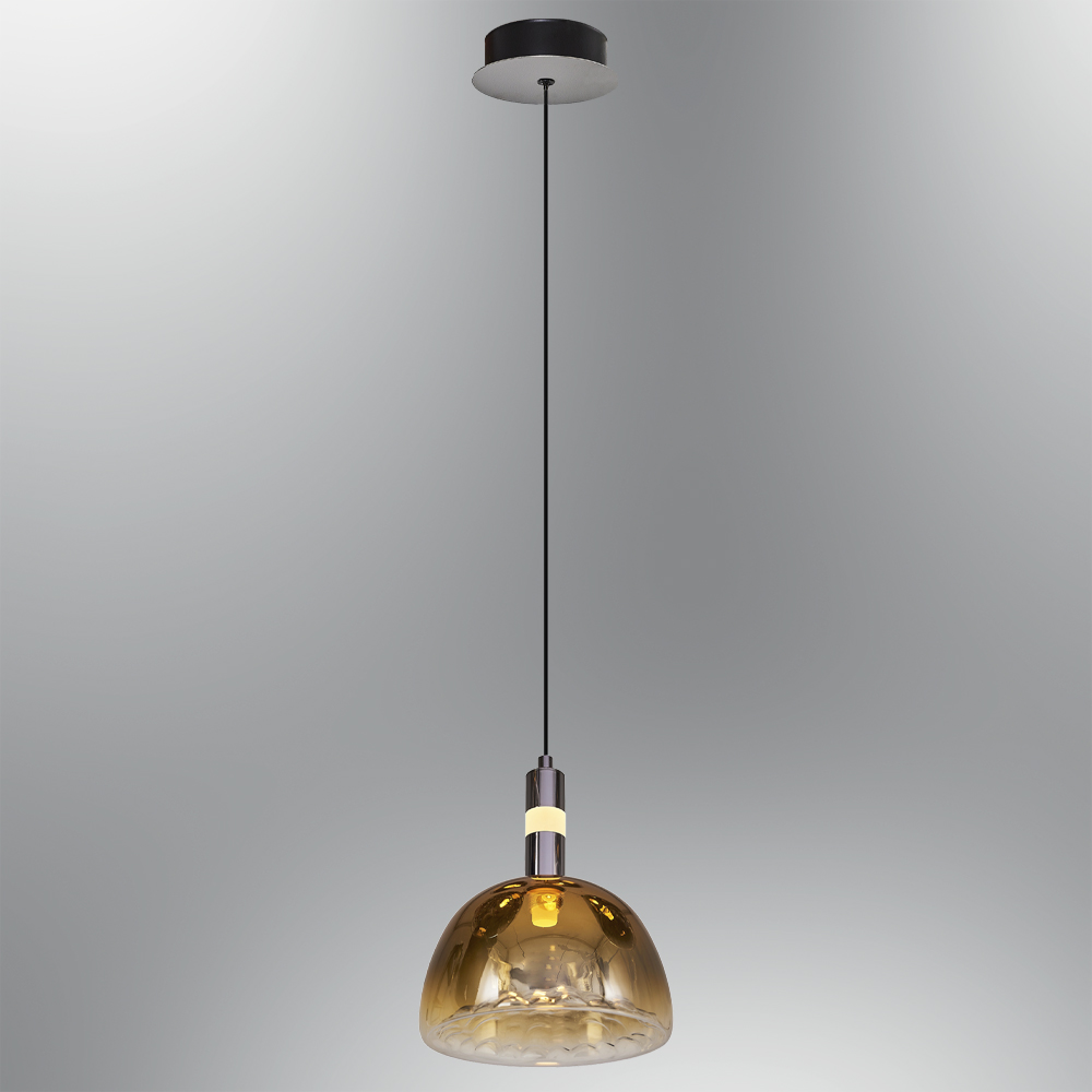 Chrom-Gelb Glas LED Kronleuchter 18x120 cm (5w) Krom-Sarı Cam LED Avize 18x120 cm (5w)