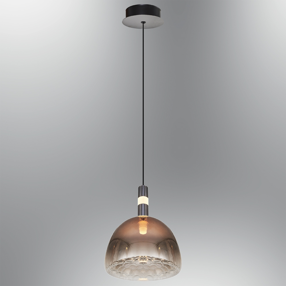 Krom-Sarı Cam LED Avize 18x120 cm (5w) — görsel 6