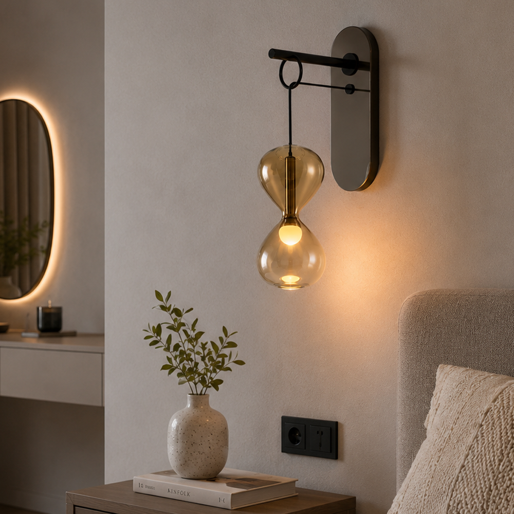 Krom-Sarı Cam LED Aplik 25x35 cm — görsel 7