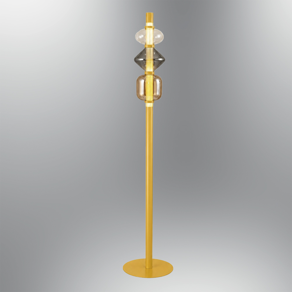 Sarı-Siyah Cam LED Lambader 26x155 cm — görsel 6