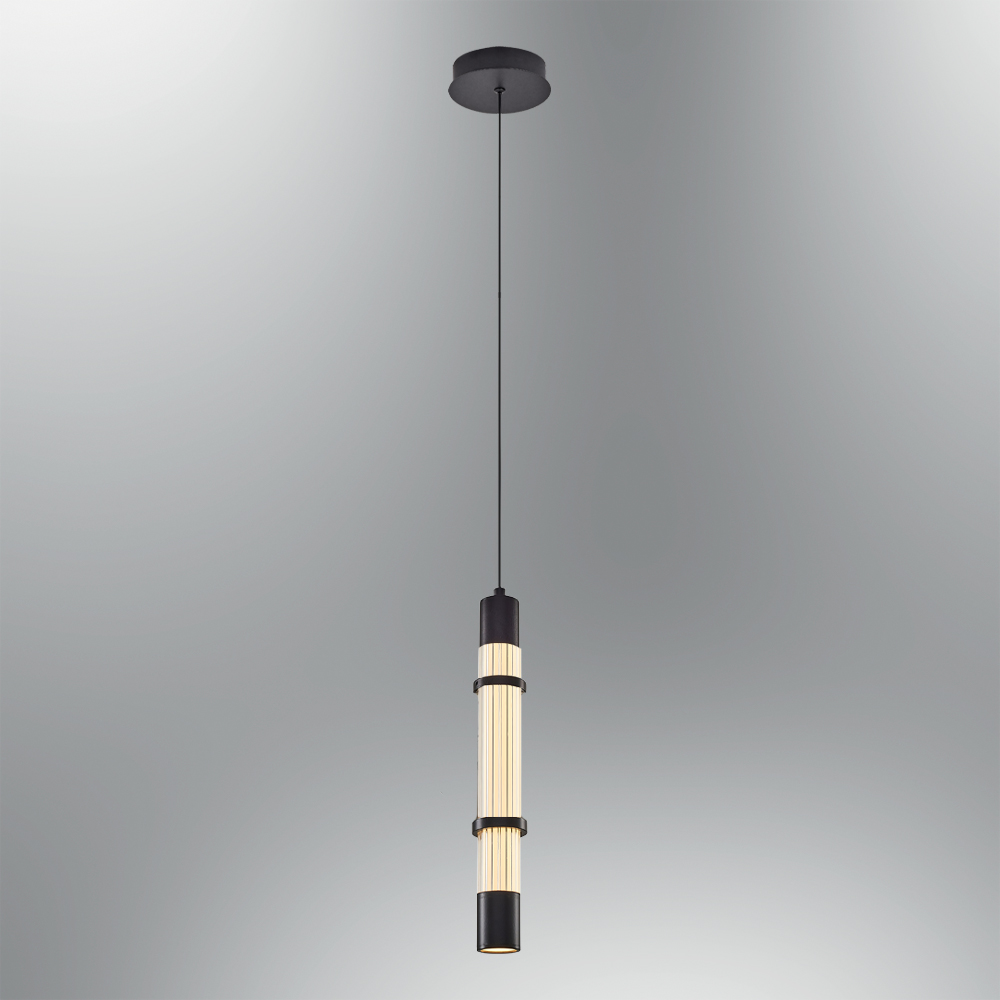 Sarı-Siyah Cam LED Avize 4x120 cm (8w) — görsel 4