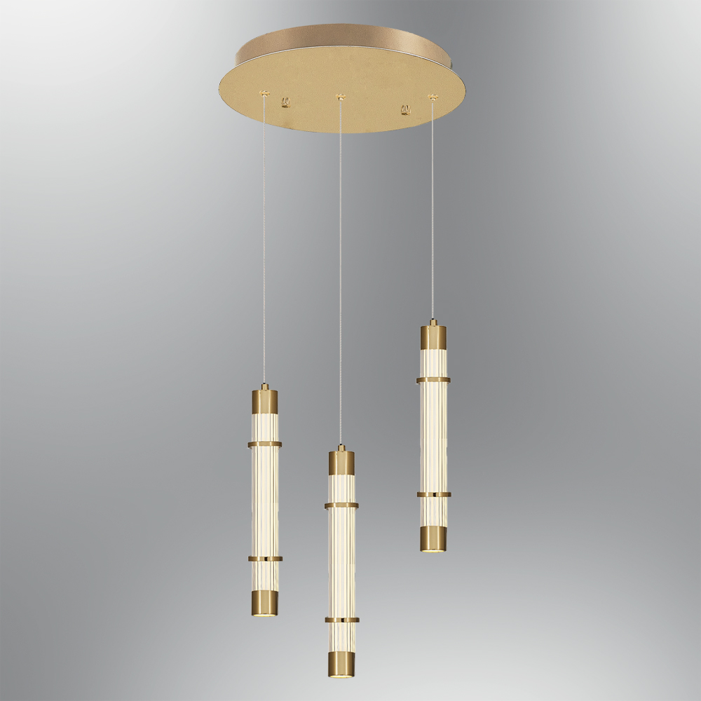 Sarı-Siyah Cam LED Avize 30x120 cm — görsel 2