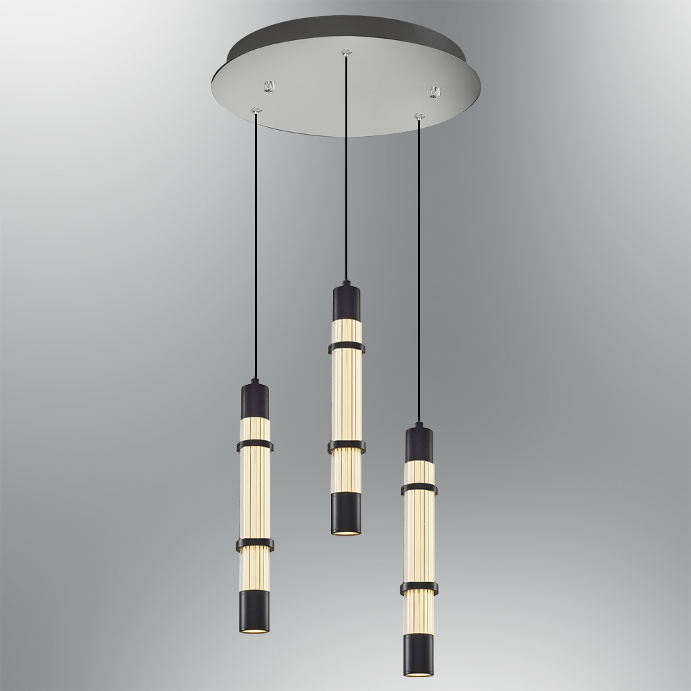 Sarı-Siyah Cam LED Avize 30x120 cm — görsel 5
