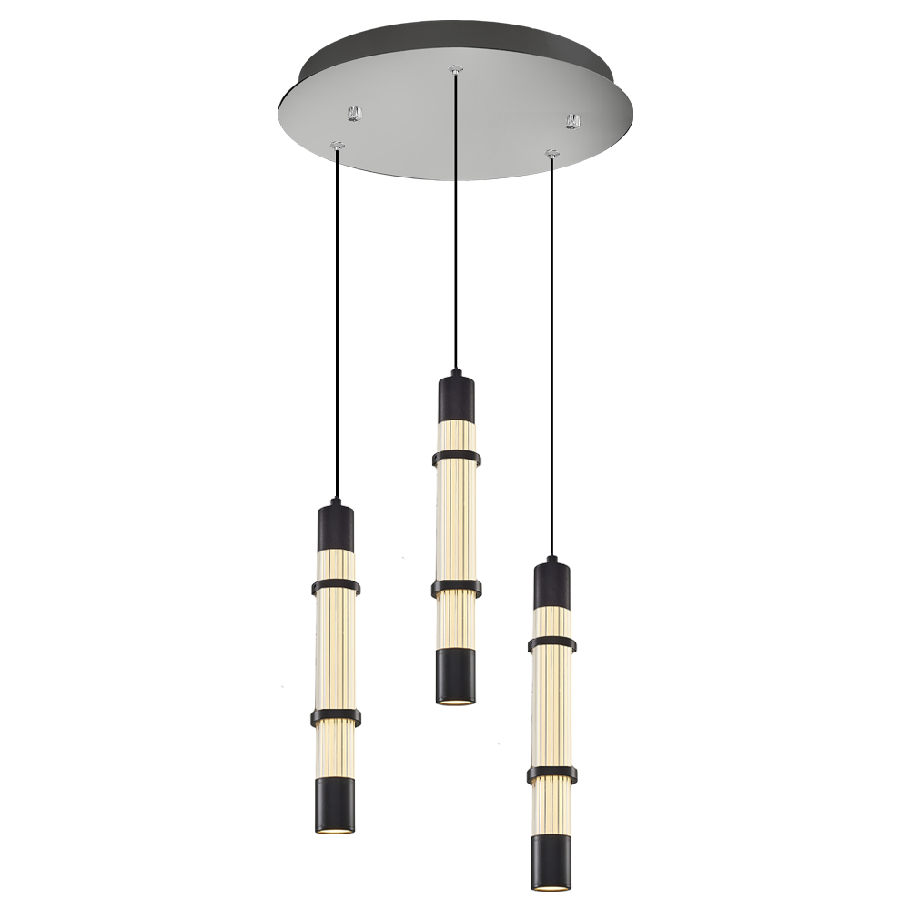 Sarı-Siyah Cam LED Avize 30x120 cm — görsel 6