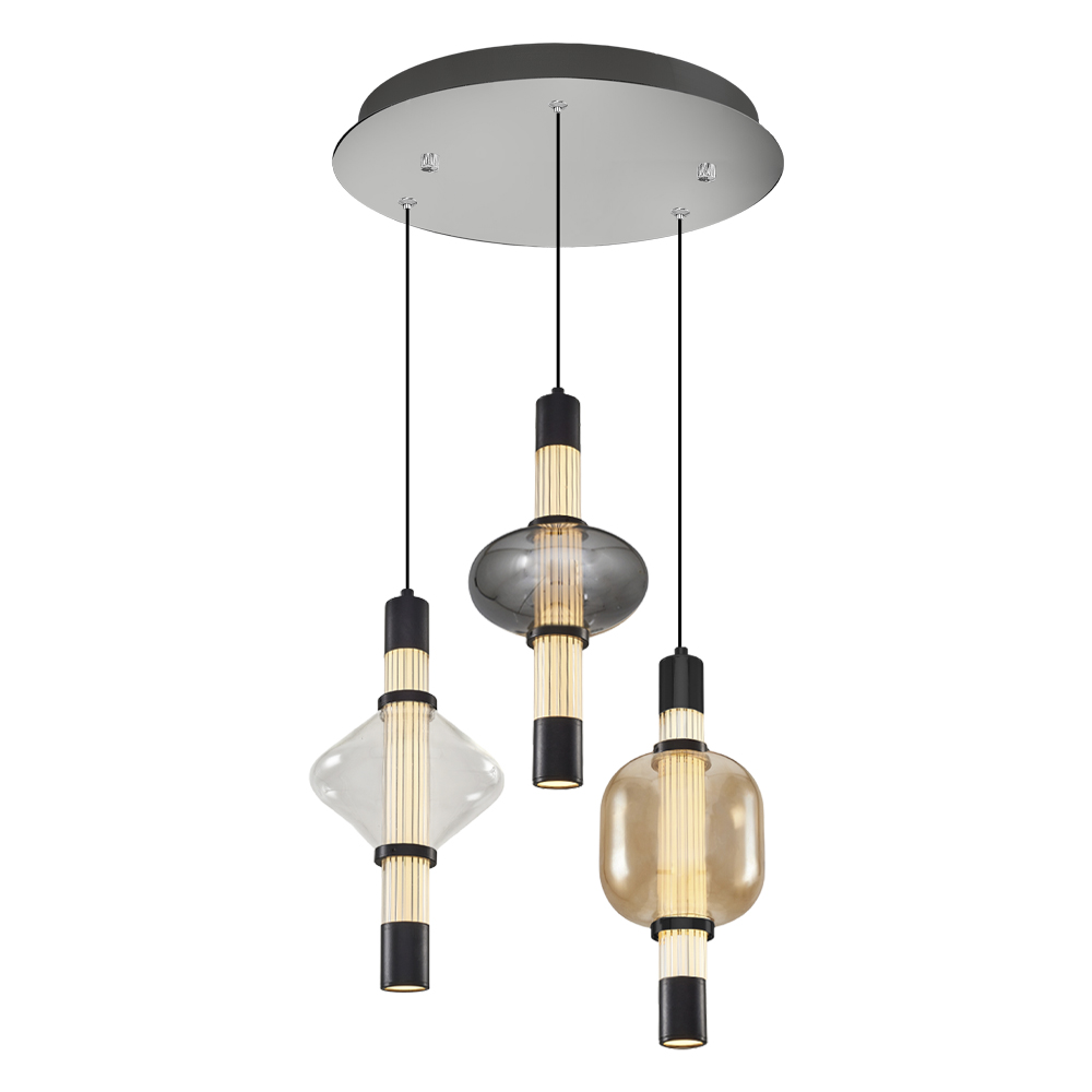 Sarı-Siyah Cam LED Avize 30x120 cm — görsel 7