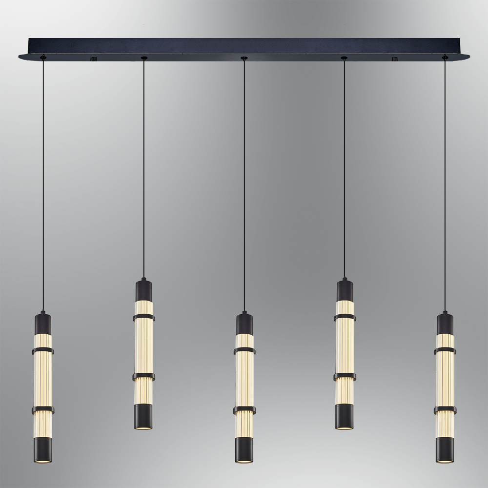 Sarı-Siyah Cam LED Avize 95x120 cm — görsel 5