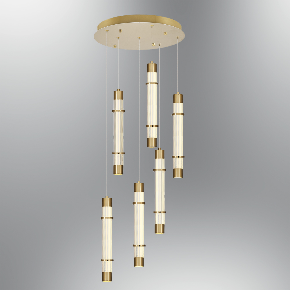 Sarı-Siyah Cam LED Avize 50x120 cm — görsel 2