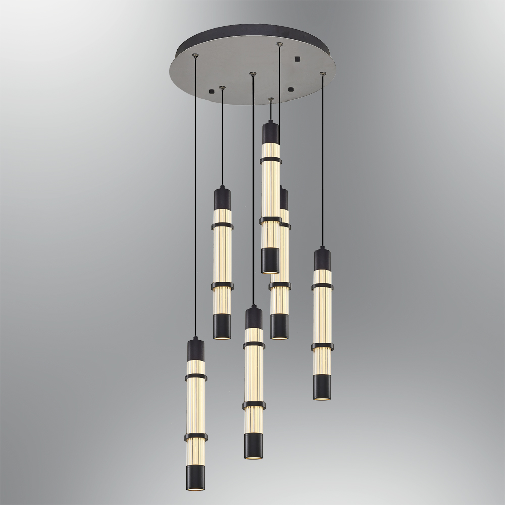Sarı-Siyah Cam LED Avize 50x120 cm — görsel 5