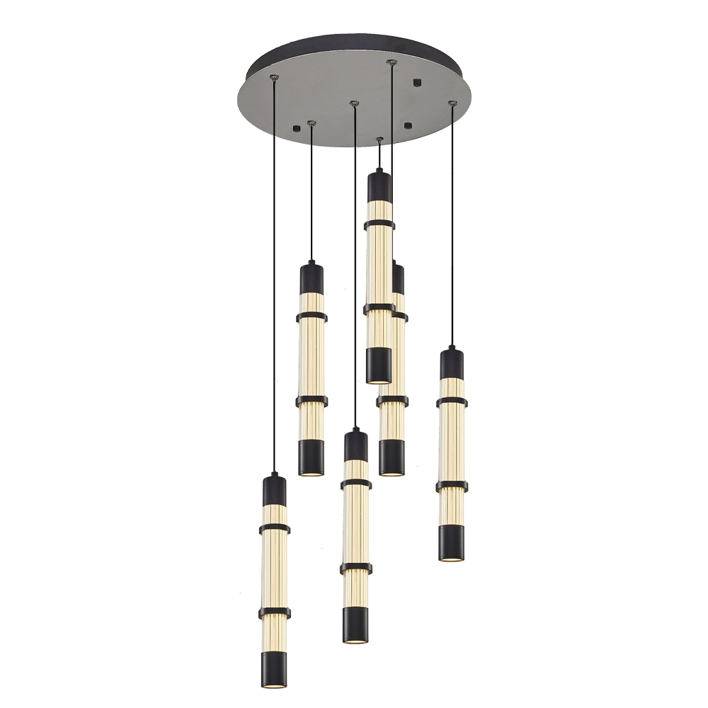 Sarı-Siyah Cam LED Avize 50x120 cm — görsel 6