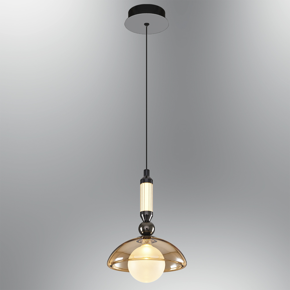 Ambre-Gris Verre LED Lustre 20x120 cm Amber-Gri Cam LED Avize 20x120 cm