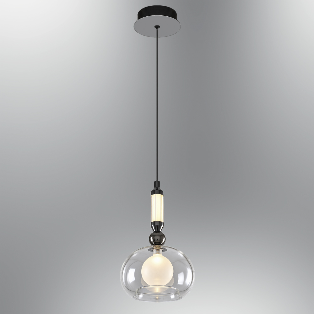 Ámbar-Gris Vidrio LED Lámpara de Araña 19x120 cm Amber-Gri Cam LED Avize 19x120 cm