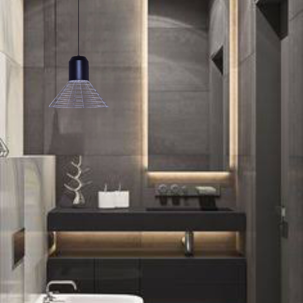 Krom Metal LED Avize 45x120 cm — görsel 4