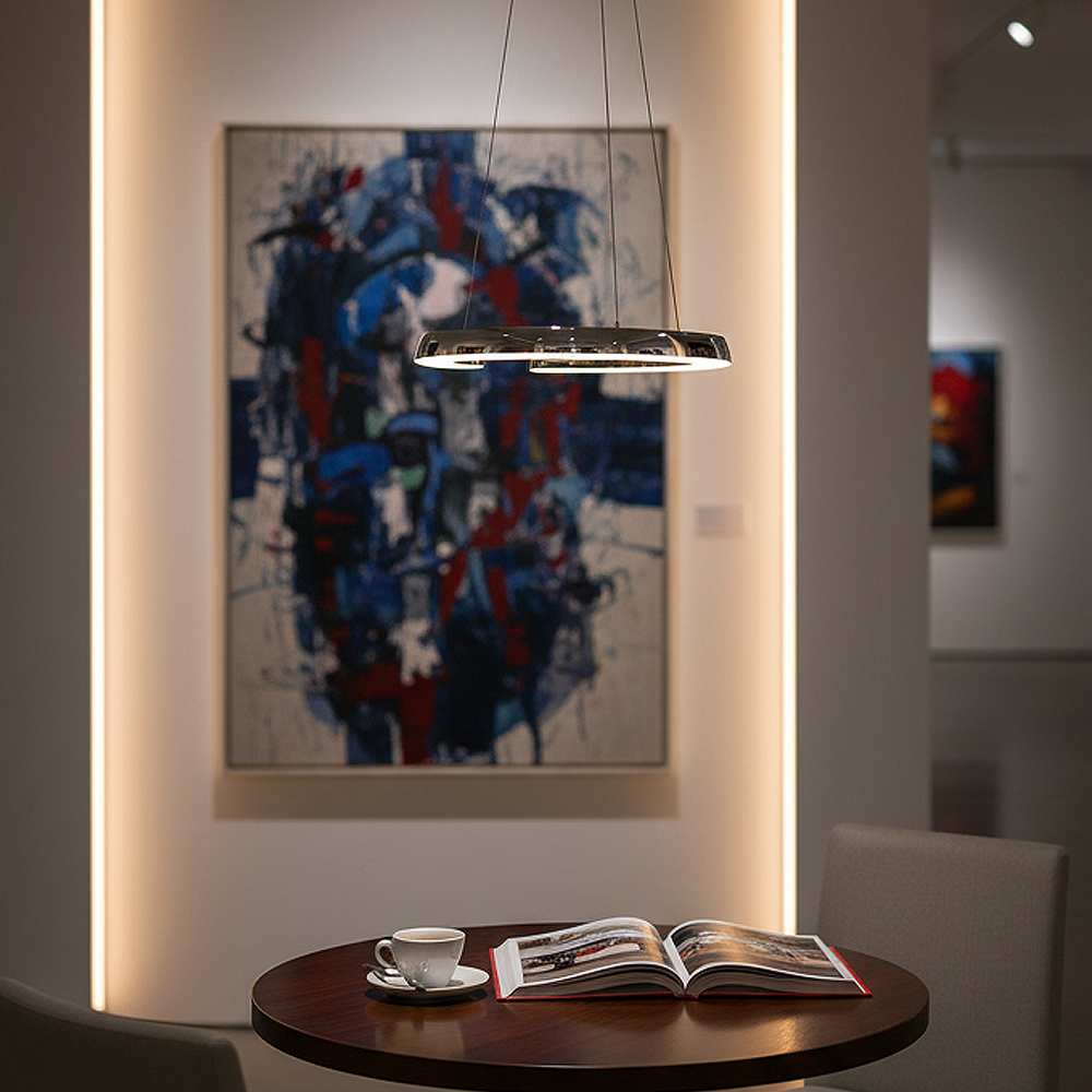 Krom Akrilik LED Avize 45x120 cm — görsel 4
