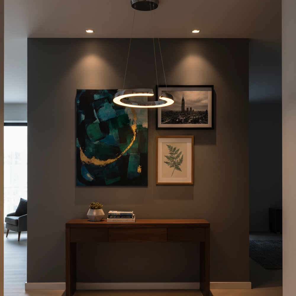Krom Akrilik LED Avize 45x120 cm — görsel 5