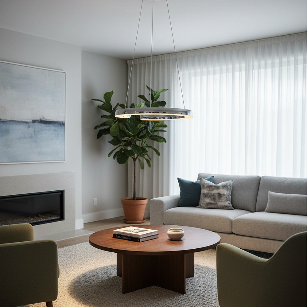 Krom Akrilik LED Avize 45x120 cm — görsel 7