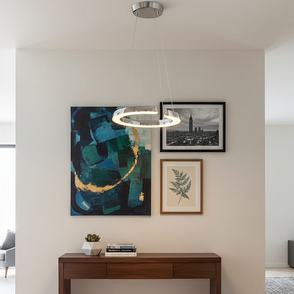 Krom Akrilik LED Avize 45x120 cm — görsel 8