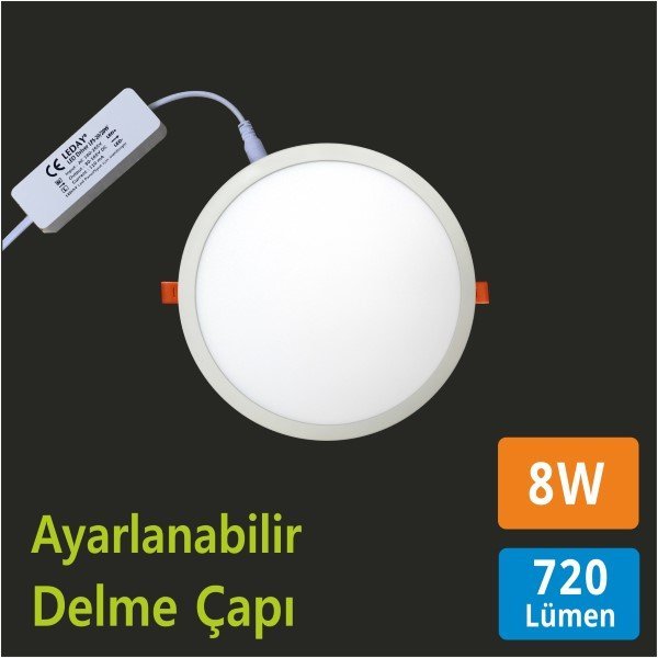 Ayarlı LED Panel Spot — Yönlendirilebilir Gömme Spot, 8W–24W — 8W · Siyah Ayarlı LED Panel Spot — Yönlendirilebilir Gömme Spot, 8W–24W — 8W · Siyah