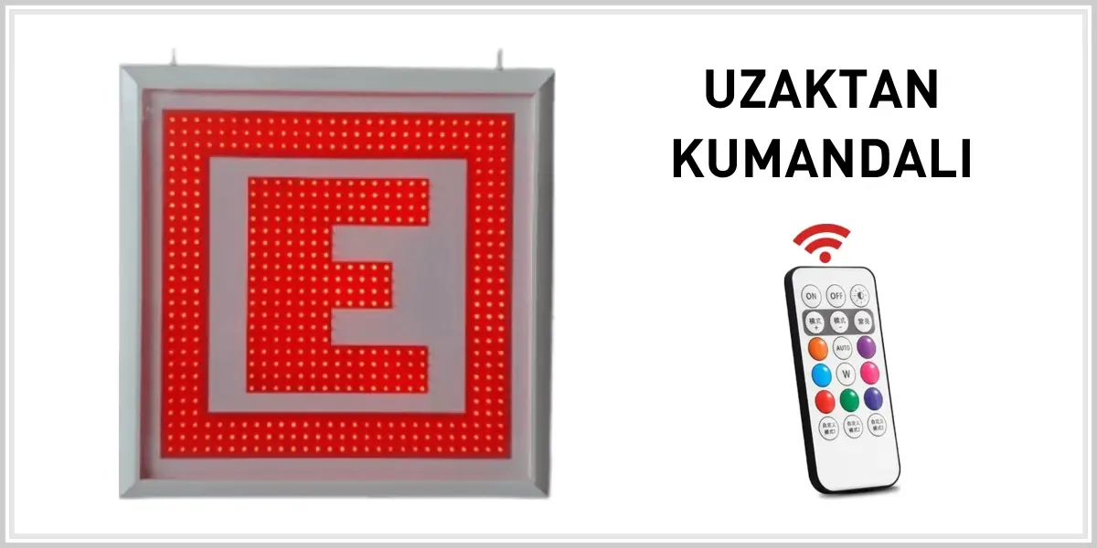 Eczane E Tabela — LED, Telefondan Kontrollü Eczane E Tabela — LED, Telefondan Kontrollü