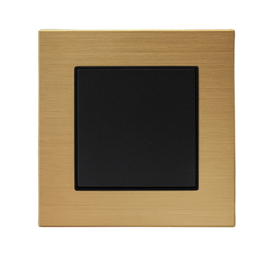 Single Frame Aluminium Bronze/Black Socket Tekli Çerçeve Aliminyum Bronz/Siyah Priz