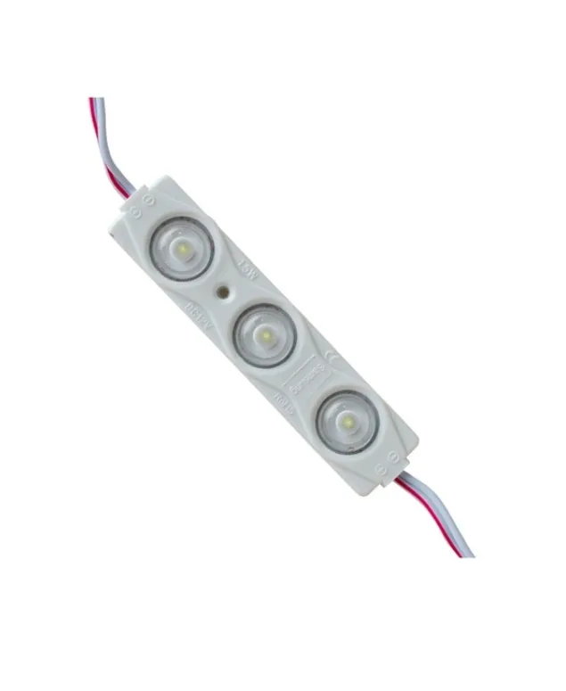 12 فولت أبيض 1,5 واط 3 قطع بعدسة 2835 معلنين وحدة (10 عدد) 12 Volt Beyaz 1,5 Watt 3 lü Lensli 2835 Reklamcı Modül (10 Adet)