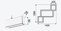 126X143 CM Unstable 170W Led Linear Armatür — görsel 2