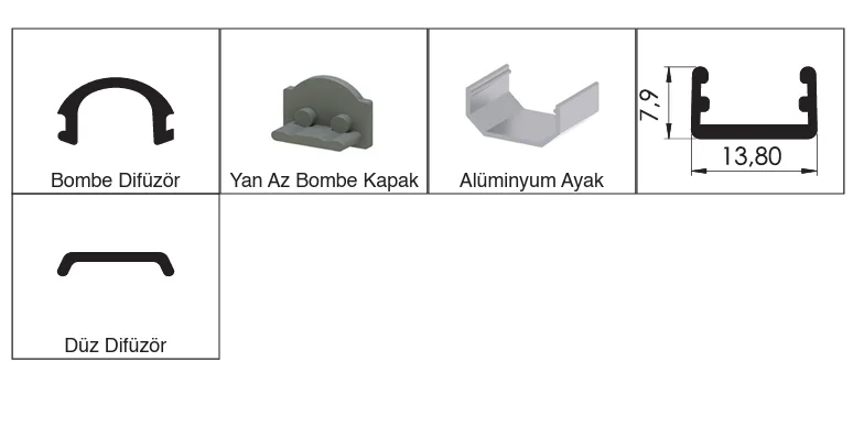 A-06 LED Alüminyum Profil A-06 LED Alüminyum Profil