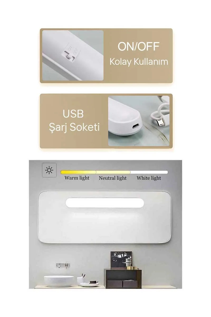 Luminaria Gaviota Recargable con Interruptor Color (Blanco, Luz Cálida, Encimera-Armario Iluminación 3 4000K) Luminaria Gaviota Recargable con Interruptor Color (Blanco, Luz Cálida, Encimera-Armario Iluminación 3 4000K)
