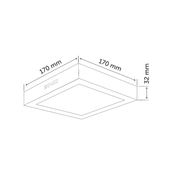 INOLED 12w Sıva Üstü Kare Led Panel INOLED 12w Sıva Üstü Kare Led Panel